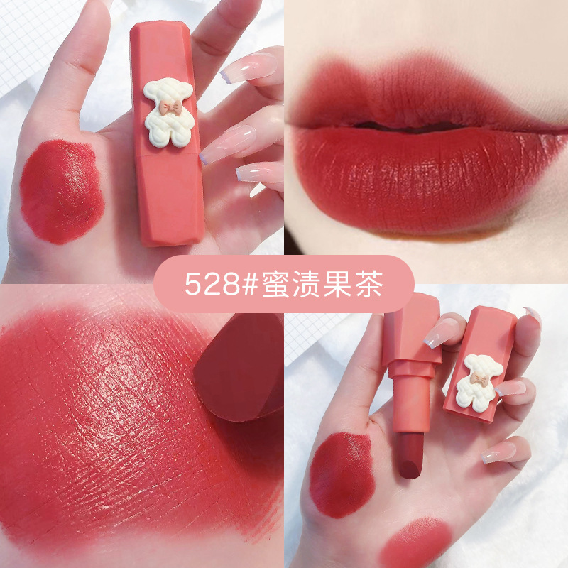 恒芳小萌熊のソフトキャンディのつや消し口紅のシルクの霧の顔は色を現して白い口紅の少女の心の学生の平価の化粧を現します。|undefined