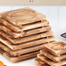 铁板木板垫隔热耐高温木垫烧烤石碗锅垫板烤盘炭烧板砂锅托盘商用