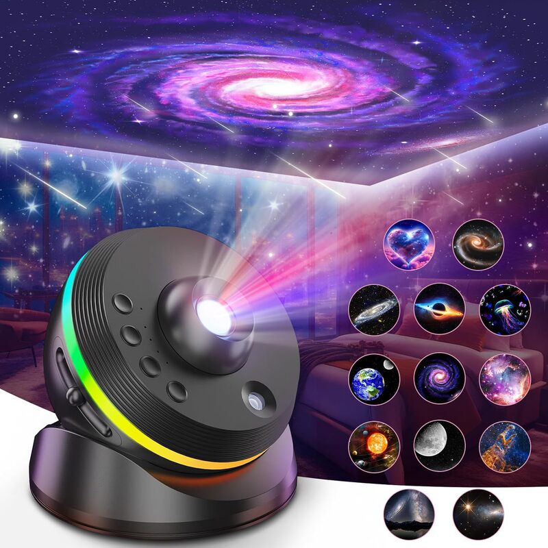 クロスボーダースペースボール銀河プロジェクターランプダイナミック流星フォーカス星空ランプ寝室の雰囲気ナイトライトスペースミラートップ|undefined