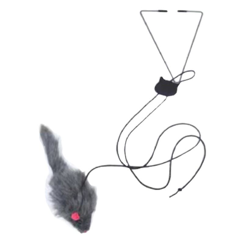 Gato de juguete auto-Hola puerta colgante gato retráctil rascarse cuerda ratón divertido gato palo colgante mascotas gato suministros