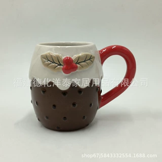 工厂生产跨境创意圣诞节礼物圣诞主题陶瓷杯马克杯卡通水杯伴手礼