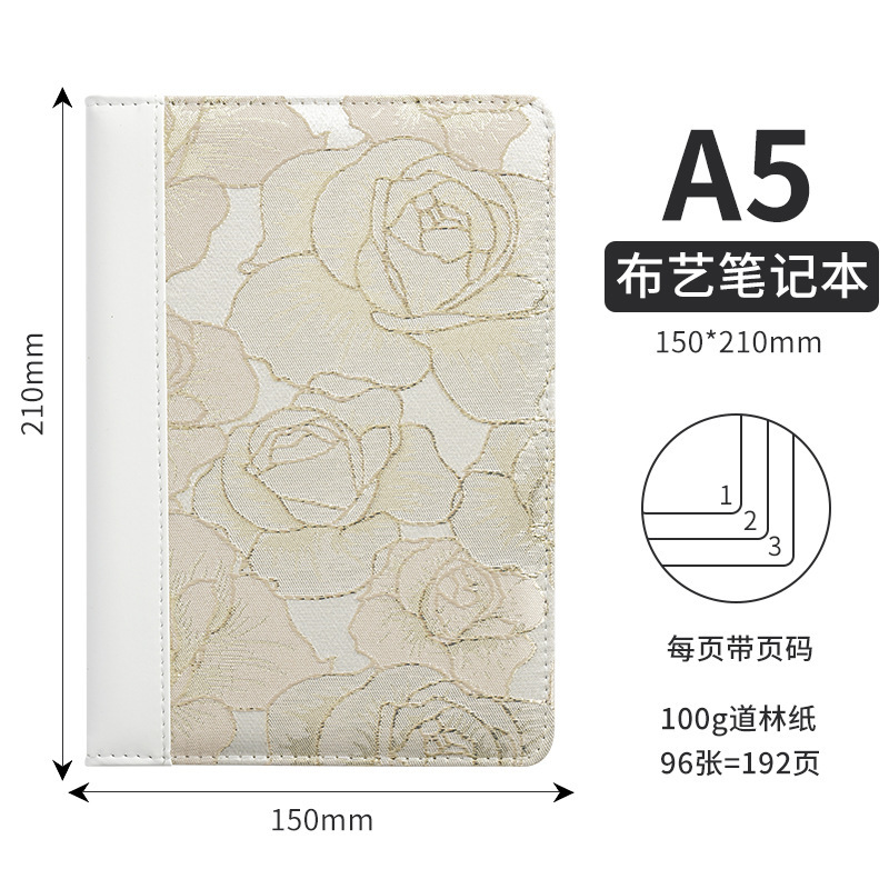 跨境专供A5布料拼接笔记本点阵记事本复古布艺拼接封面定制logo|undefined
