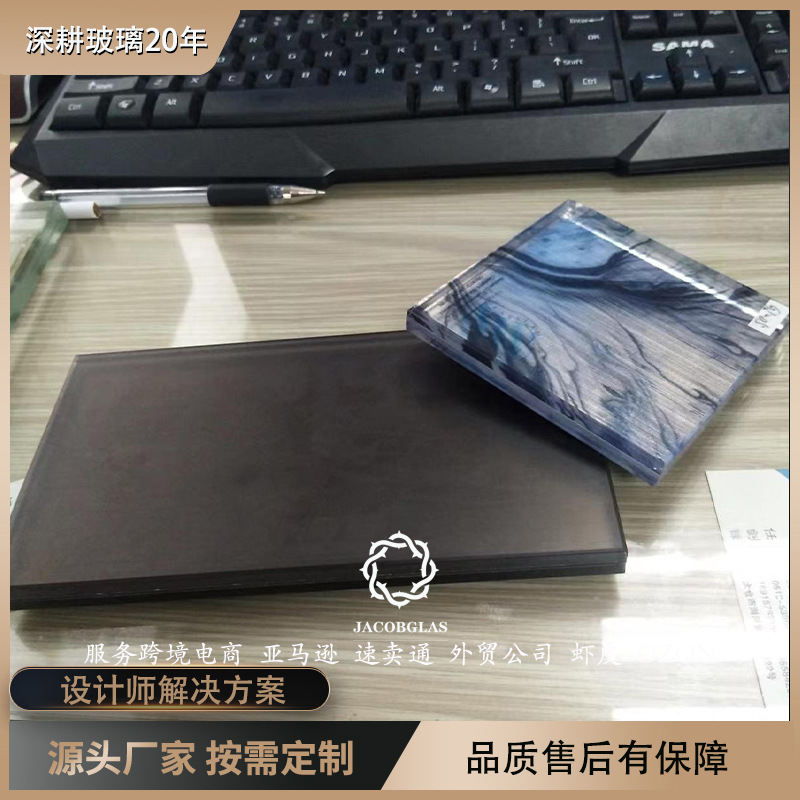 异形钢化展示道具玻璃 有色夹胶丝印玻璃 电梯装饰深加工超白玻璃