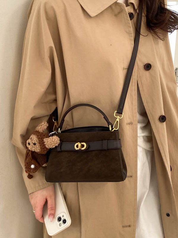 Bolso de mano de alta sensación 2026 nuevo retro esmerilado bolso cuadrado simple nicho bolso de mujer casual