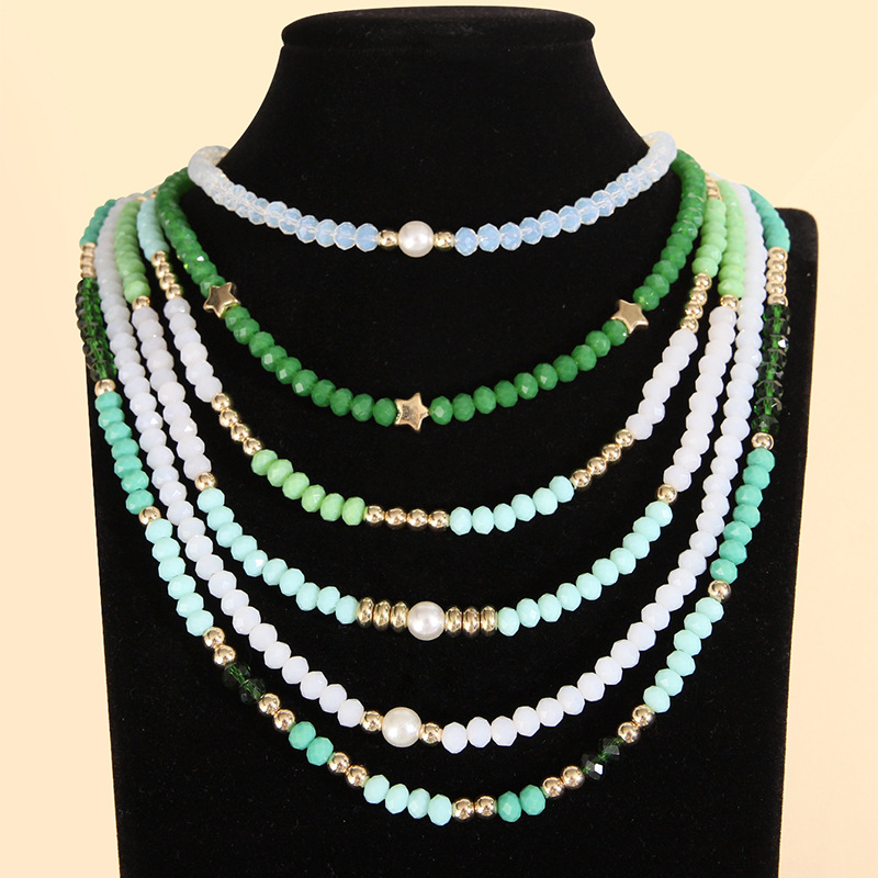 Vintage Style Bohemian Star Beaded Artificial Crystal Women's Layered Necklaces 1 Piece display picture 2