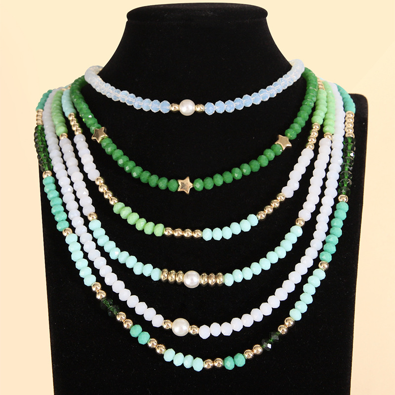 Vintage Style Bohemian Star Beaded Artificial Crystal Womenu0027S Layered Necklaces 1 Piece