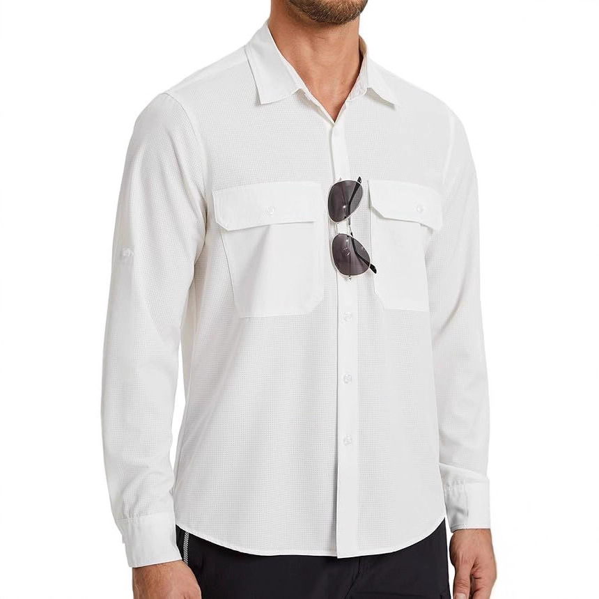 男士户外长袖防晒衬衫防紫外线速干降温旅行野外探险徒步钓鱼服男