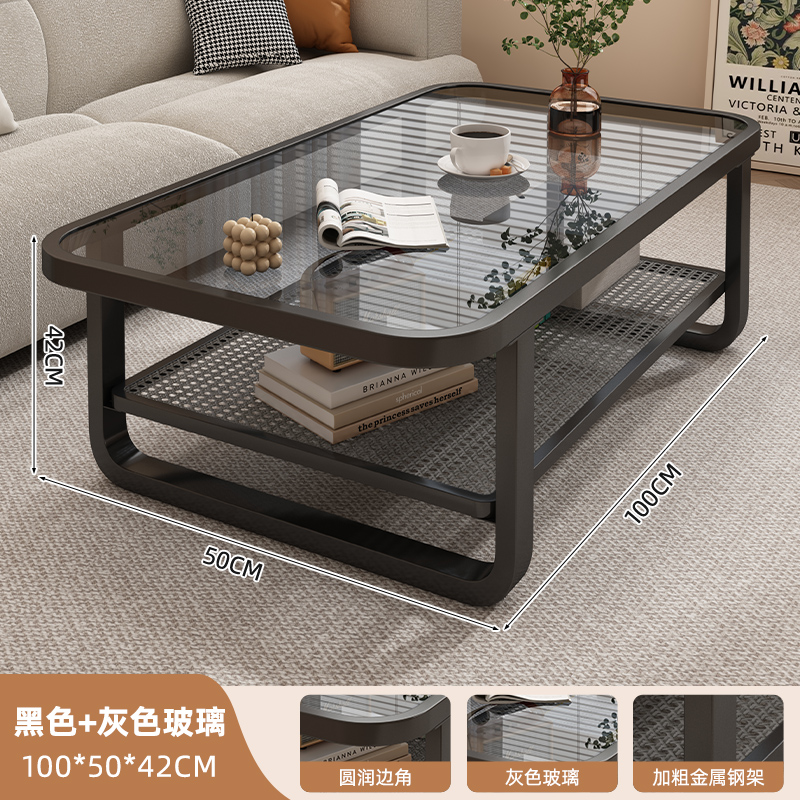 Mesa de té de vidrio temperado sala de estar doméstica tabla de casa pequeña 2025 nuevo estilo de aire crema de alta calidad sofá mesa de té