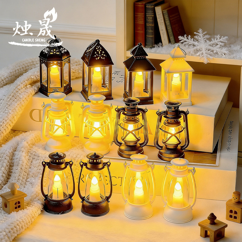 Mini Thumb-Sized Trendy Outdoor Scene Atmosphere Light Led Electronic Night Light Fridge Magnet Pendant Decorative Candle Light