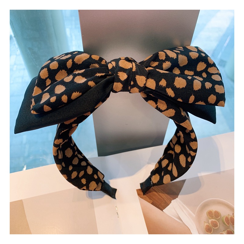 New Leopard Dot Bow Headband display picture 1