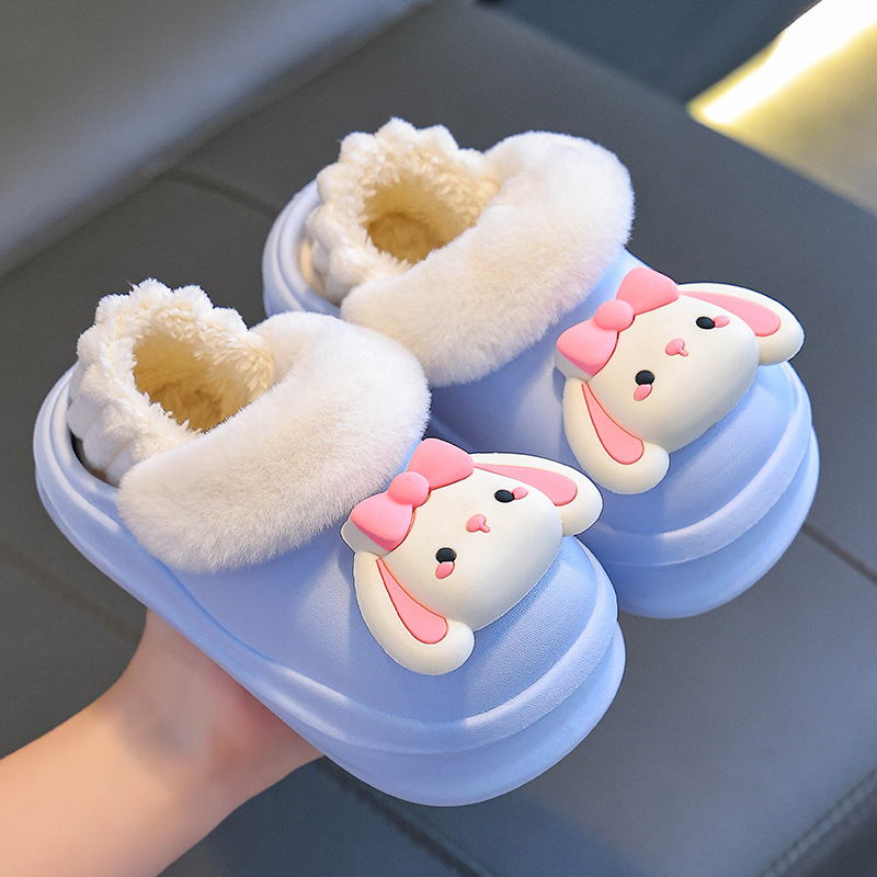 Zapatillas de algodón para niños de invierno, zapatillas de algodón impermeable para padres e hijos, niños pequeños y medianos, zapatos caseros para bebés