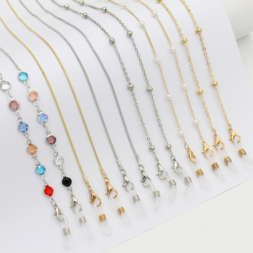 European and American cross-border exquisite glasses chain, anti-lost fashionable gold iron chain, factory customization and wholesale
