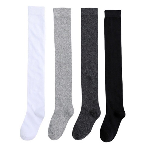 Cotton Women's Knee-High Socks for Autumn/Winter, Student Beauty Leg Shaping, Japanese Style JK Pressure Socks, Warm Knit Thigh Socks