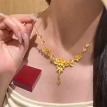 正宗花月佳期繁花似锦婚嫁花朵高级三生花项链订婚结婚项饰品送女