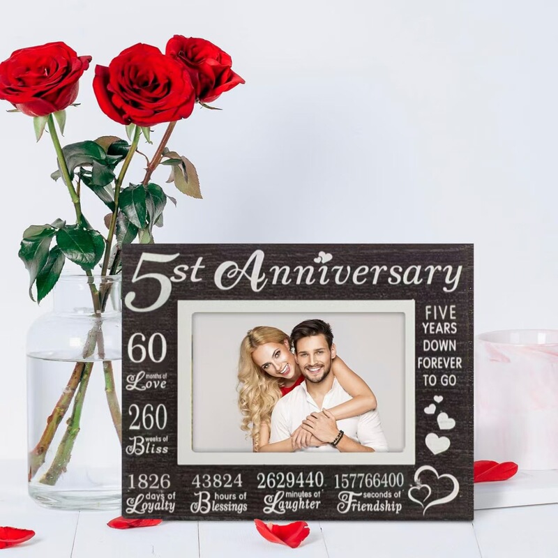Cross-Border Anniversary Photo Frame Wedding Anniversary Table Setting, 5Th Anniversary Gift Can Be Hung on the Wall Cross-Border Anniversary Photo Frame Wedding Anniversary Table Setting, 5Th Anniversary Gift Can Be Hung on the Wall