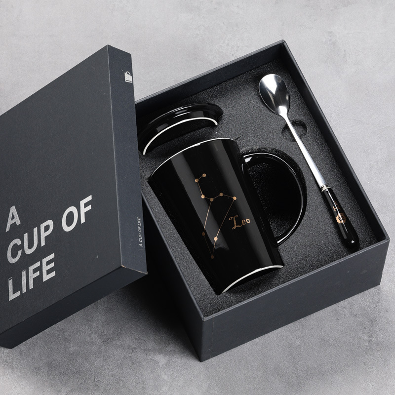 12 12 tazas de cerámica constelación tazas de agua tazas de tazas marcadas tazas de café con cubierta impresa LOGO