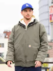 Foreign Trade American Style J130 Thick Heavy Vintage Hart Jacket Canvas Washed Distressed Hooded Work Cotton Coat