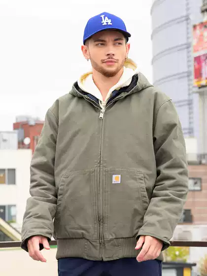 Foreign Trade American Style J130 Thick Heavy Vintage Hart Jacket Canvas Washed Distressed Hooded Work Cotton Coat