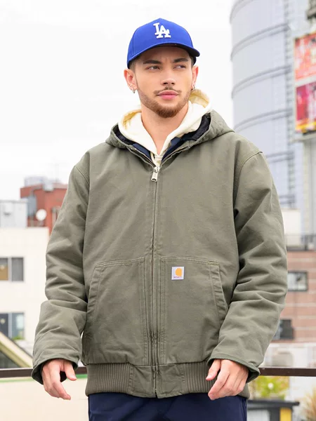 Foreign Trade American Style J130 Thick Heavy Vintage Hart Jacket Canvas Washed Distressed Hooded Work Cotton Coat
