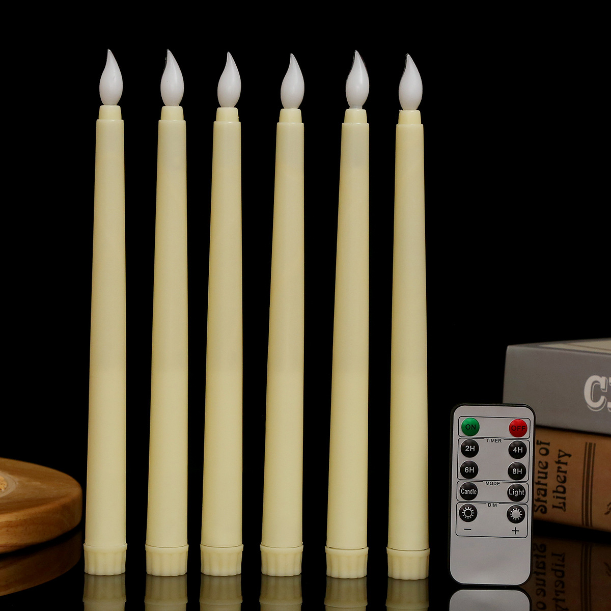 One remote-controlled flame head, glossy ivory white (remote control not included).