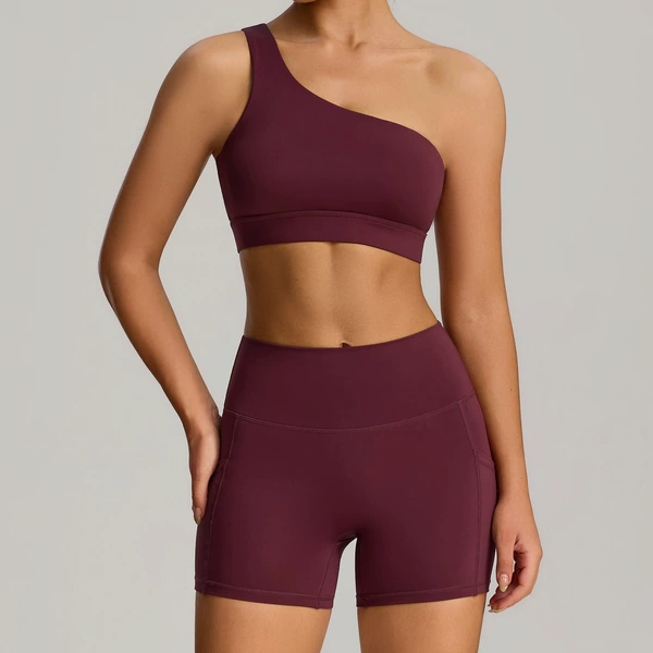 Bra + shorts Bordeaux red