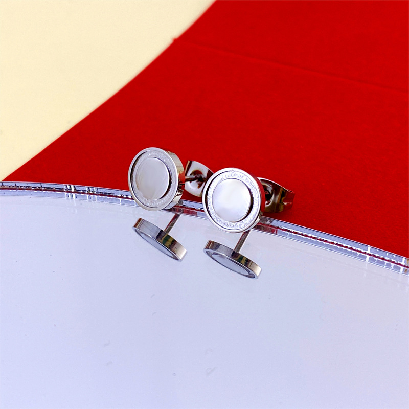 Round cake earrings-silver