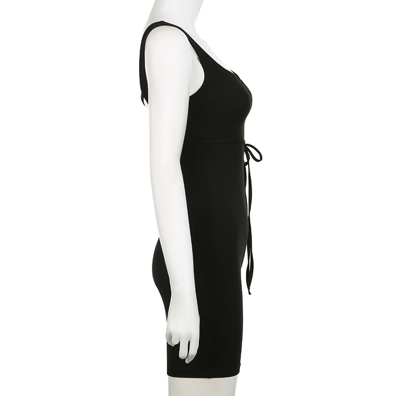 Casual Street Solid Color Square Collar Cross Hollow Out Cutout Backless Lace up Sports Jumpsuit Yoga Fitness One Piece Trousers