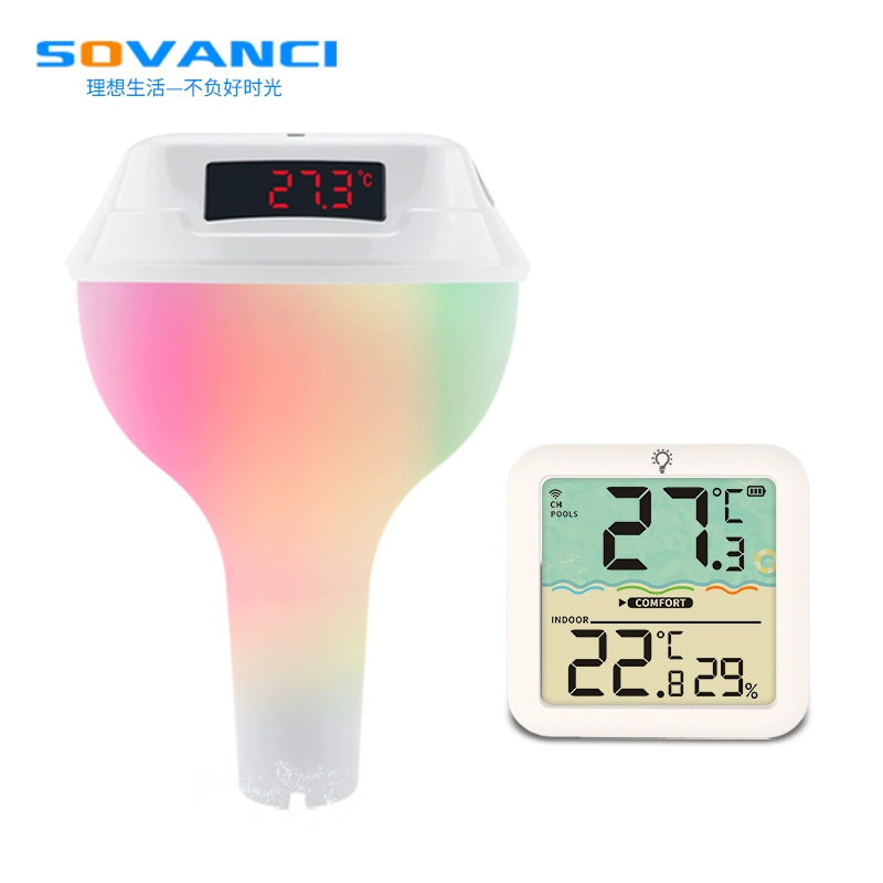 RGB плавающий плавающий бассейн термометр датчик солнечной водонепроницаемый бассейн мониторинг температуры трансграничные летние продажи