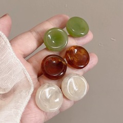 夏の小清新茶系の幾何学的な丸いピアス