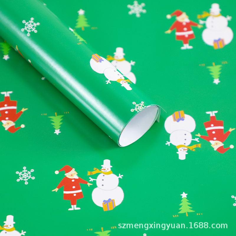 Nuevo regalo de vacaciones de Navidad regalo de dibujos animados niños caja de regalo papel de regalo decorativo papel de regalo papel de color rojo y verde