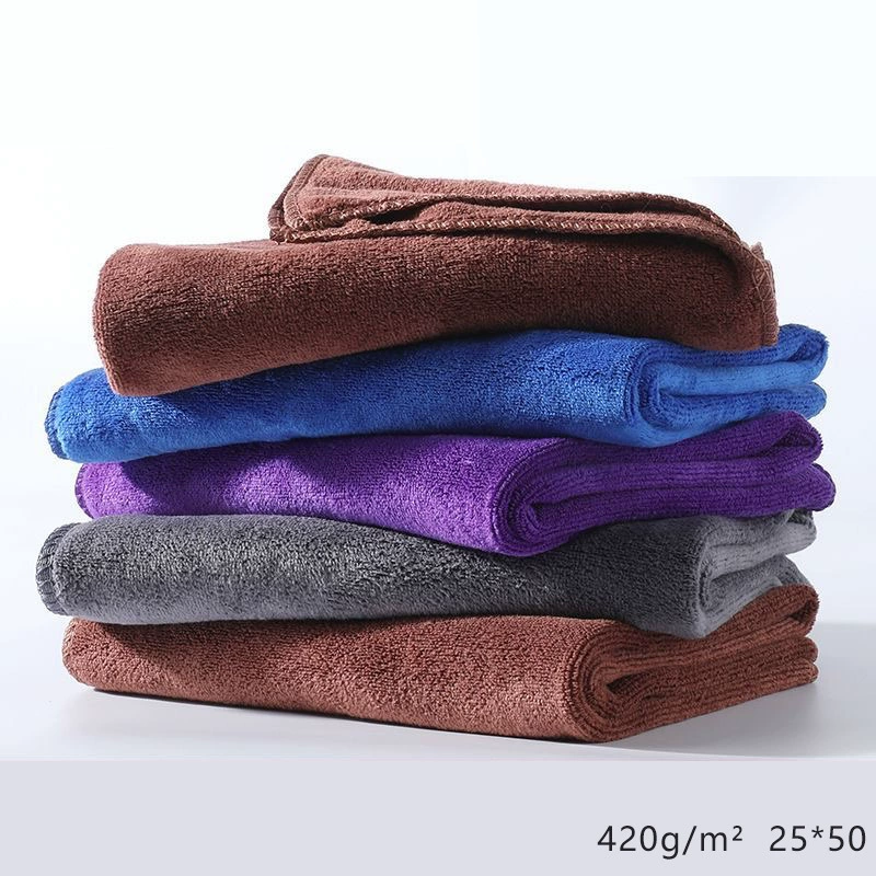 Салфетка из микрофибры 25 × 50 см, 420 г/м² утолщённая впитывающая для дома и авто
