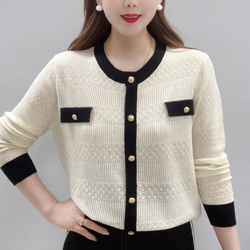 Chic Knit Sweater for Women, 2026 Spring New Style, Fashionable and Versatile, Loose Fit, Slimming, Long Sleeve, Age-Reducing, Suitable for Mothers Chic Knit Sweater for Women, 2026 Spring New Style, Fashionable and Versatile, Loose Fit, Slimming, Long Sleeve, Age-Reducing, Suitable for Mothers
