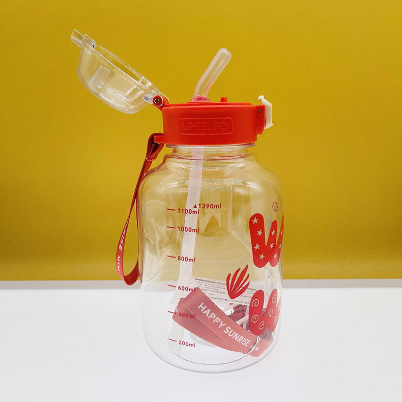 Duomedo 2009 celebridad de Internet gran vientre taza tonelada barril PC plástico estudiante paja taza 1390ml deportes al aire libre hervidor de agua