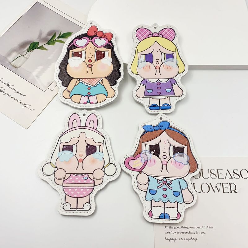 新款皮革泡泡玛特crybaby哭娃挂件DIY手机链包挂钥匙扣饰品配件|undefined