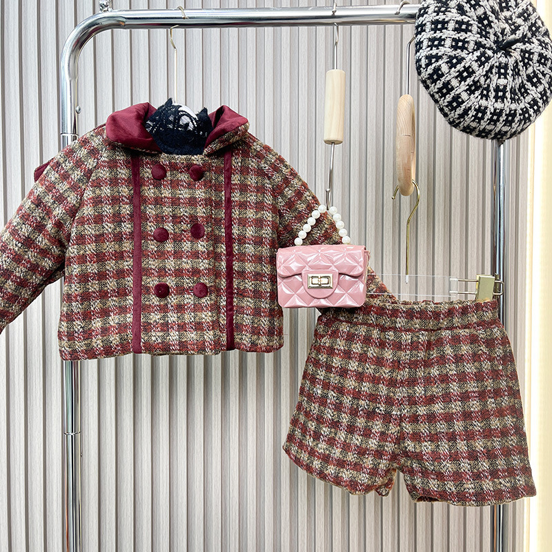 Girl's Plaid Two-piece Set For Children Stylish Checked Outfit_voghion.com