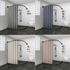 Shower Curtains Punch holes suit Shower Room Arc Magnetic attraction curtain Tarps Antifungal TOILET partition Bathroom