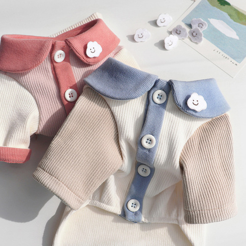 Spring and summer bottoming shirt Teddy puppy clothes than panda Pomeranian Yorkshire terrier small puppy pet clothing