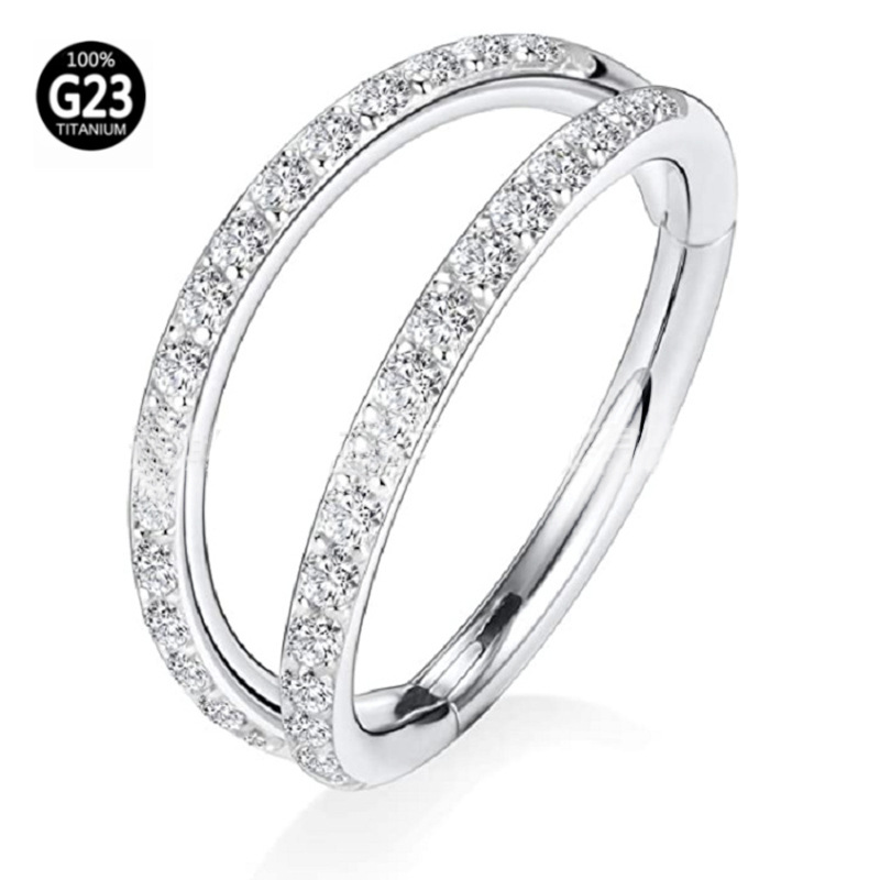 1 Piece Quantity 1 Piece Nose Rings & Studs Streetwear Geometric G23 Titanium Inlay Nose Rings & Studs Nose Pin