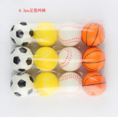 クロスボーダー热い贩売ストレス解消63mmサッカーバスケットボールpuボール発泡ストレスボールおもちゃpu减圧スポンジ発散テニス