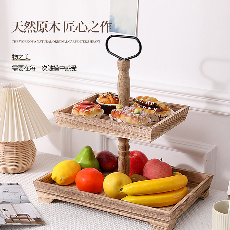 Exhibidor de Madera Maciza para Postres y Frutas image 4