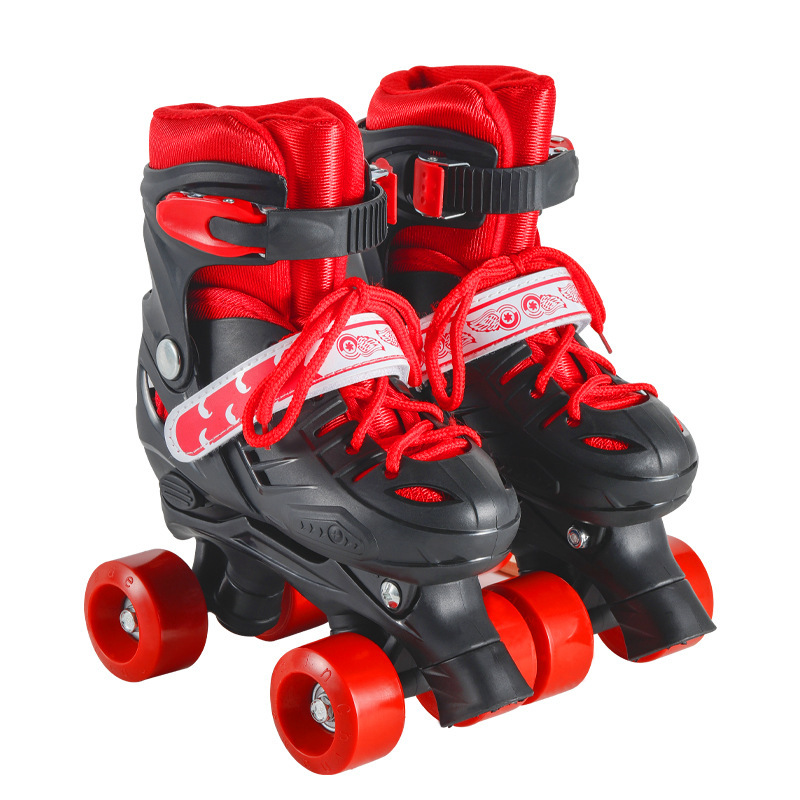 Children's professional flash skates double row wheel four-wheel roller skates adult men's and women's skates customized