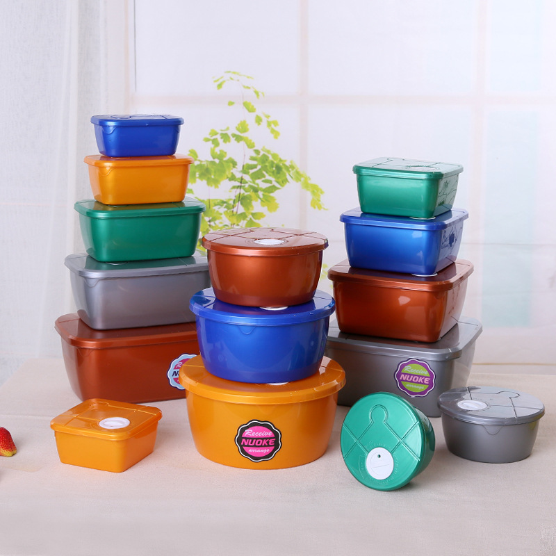 保鲜保鲜盒密封式圆碗饭盒冰箱冷藏密封收纳保鲜盒大容量可微波炉