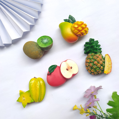 Factory direct supply of new simulated resin three-dimensional fruit refrigerator magnets for creative DIY internet celebrities