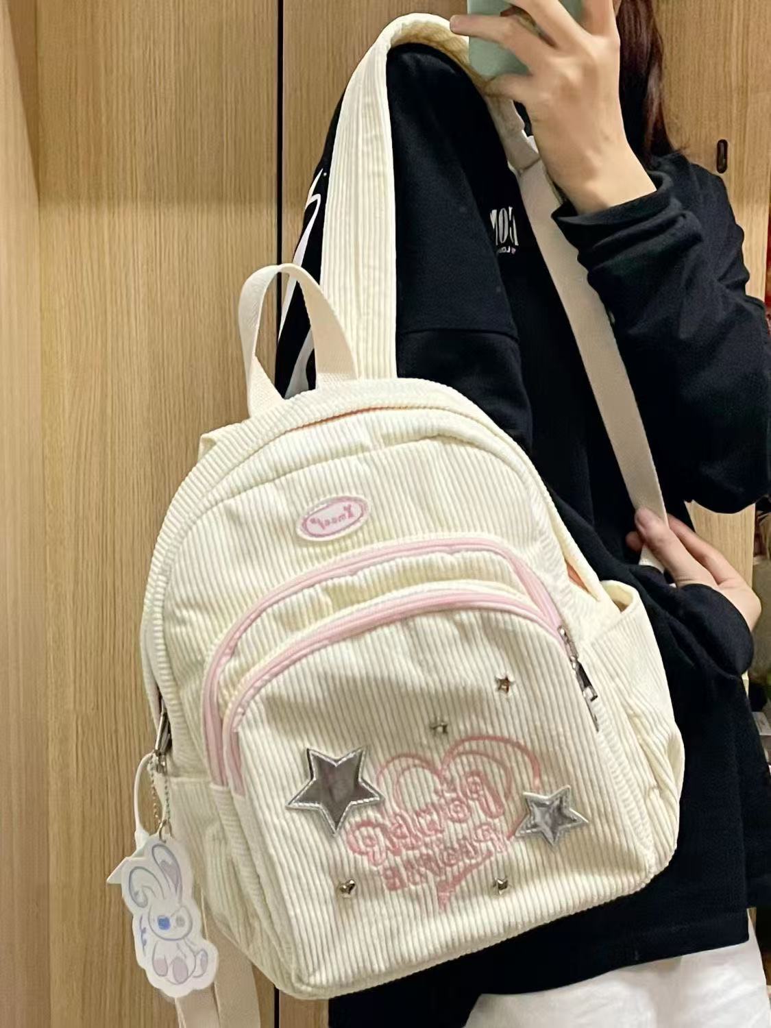 Mori Sweet Girl Backpack Niche Design Lightweight Egg Yolk Backpack 2024 New Cute Mini Schoolbag