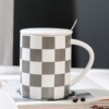 Fashionable ceramics, capacious coffee cup with glass