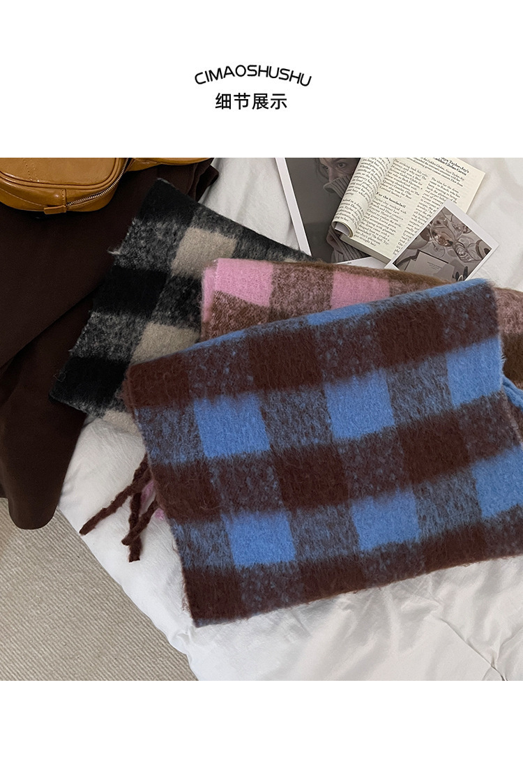 Scarf 2025 Autumn And Winter Women's High-end Winter New Imitation Cashmere Plaid Shawl_viptrois.com