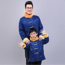 特色两面穿亲子装男女长袖单衣服  棉衣儿童唐装冬款中国风演出服