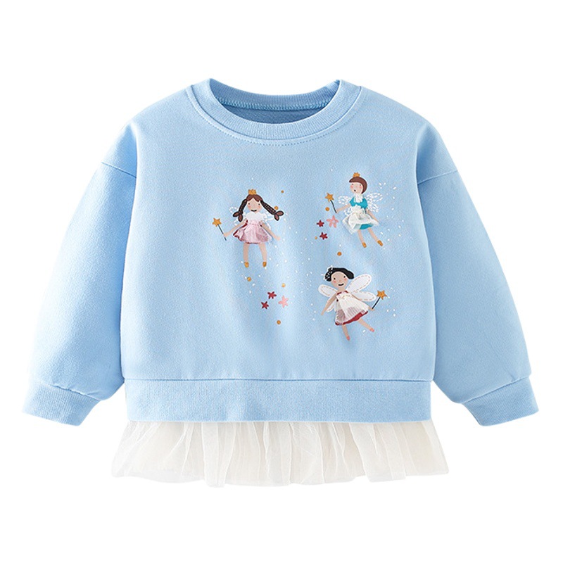 En stock malwee otoño nuevos niños europeos y americanos ropa de algodón estilo occidental falda Top manga larga suéter