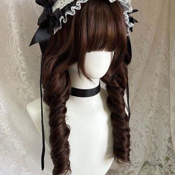 Kawaii Nana Girl's Water Mother Roman Curl Lolita helhuvud peruk - sött långt lockigt hår