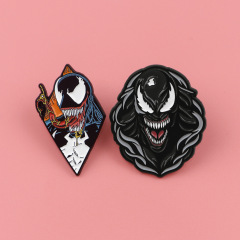 科幻動漫毒液胸針徽章服裝背包飾品配飾別針跨境外貿熱銷合金胸章